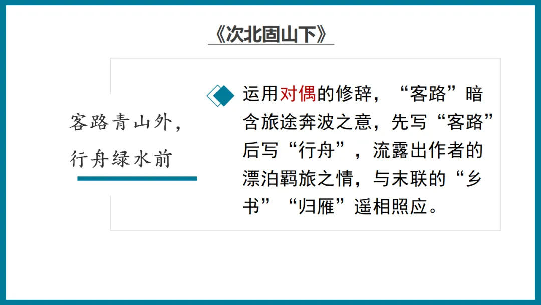 2026年中考专题复习:羁旅思乡类诗歌三首整合 ppt 第13张