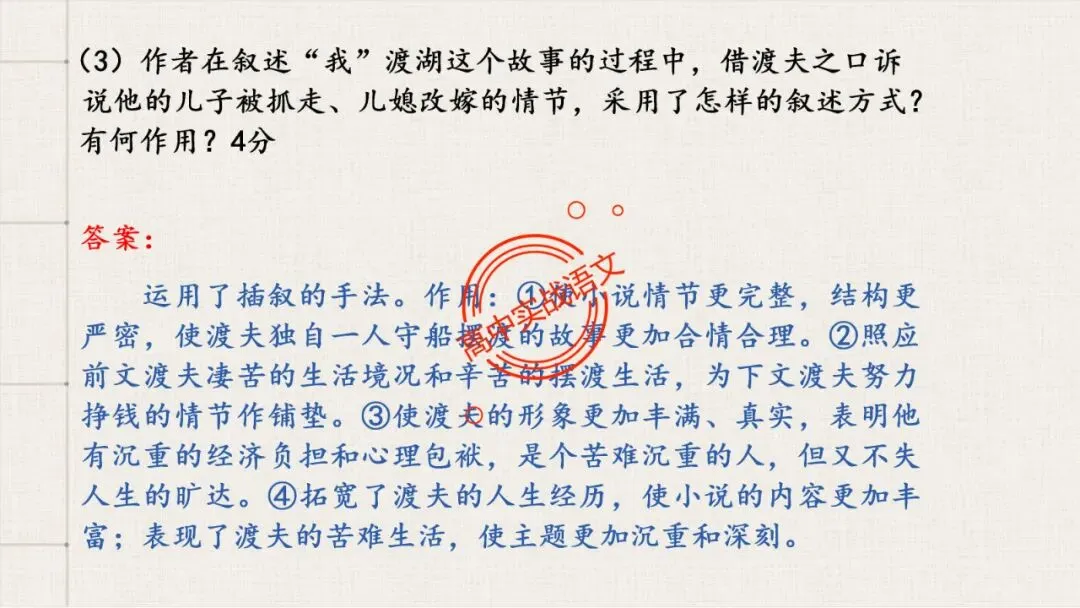 【解锁真题】从历年【真题小说】中透视【小说考点】(人物形象+叙述手法+人物心理+叙述视角+情节作用等)【240+页】 第85张