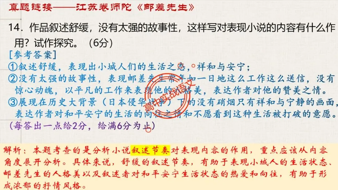 【解锁真题】从历年【真题小说】中透视【小说考点】(人物形象+叙述手法+人物心理+叙述视角+情节作用等)【240+页】 第97张