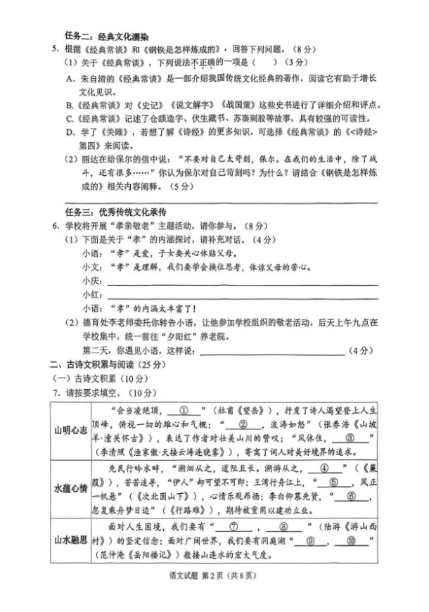 2025年重庆市中考真题试卷+答案解析【全科】可下载打印! 第2张