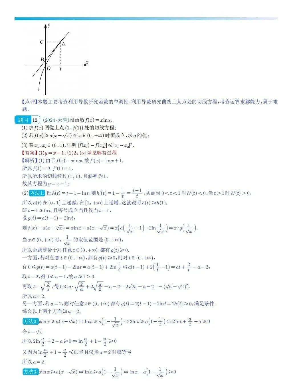高考数学真题之“导数大题”(2024~2025) 第10张