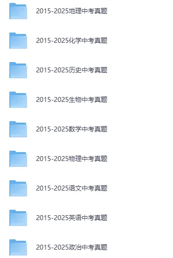 各省历年中考真题电子版 2015-2025全科试卷含答案可下载 第1张
