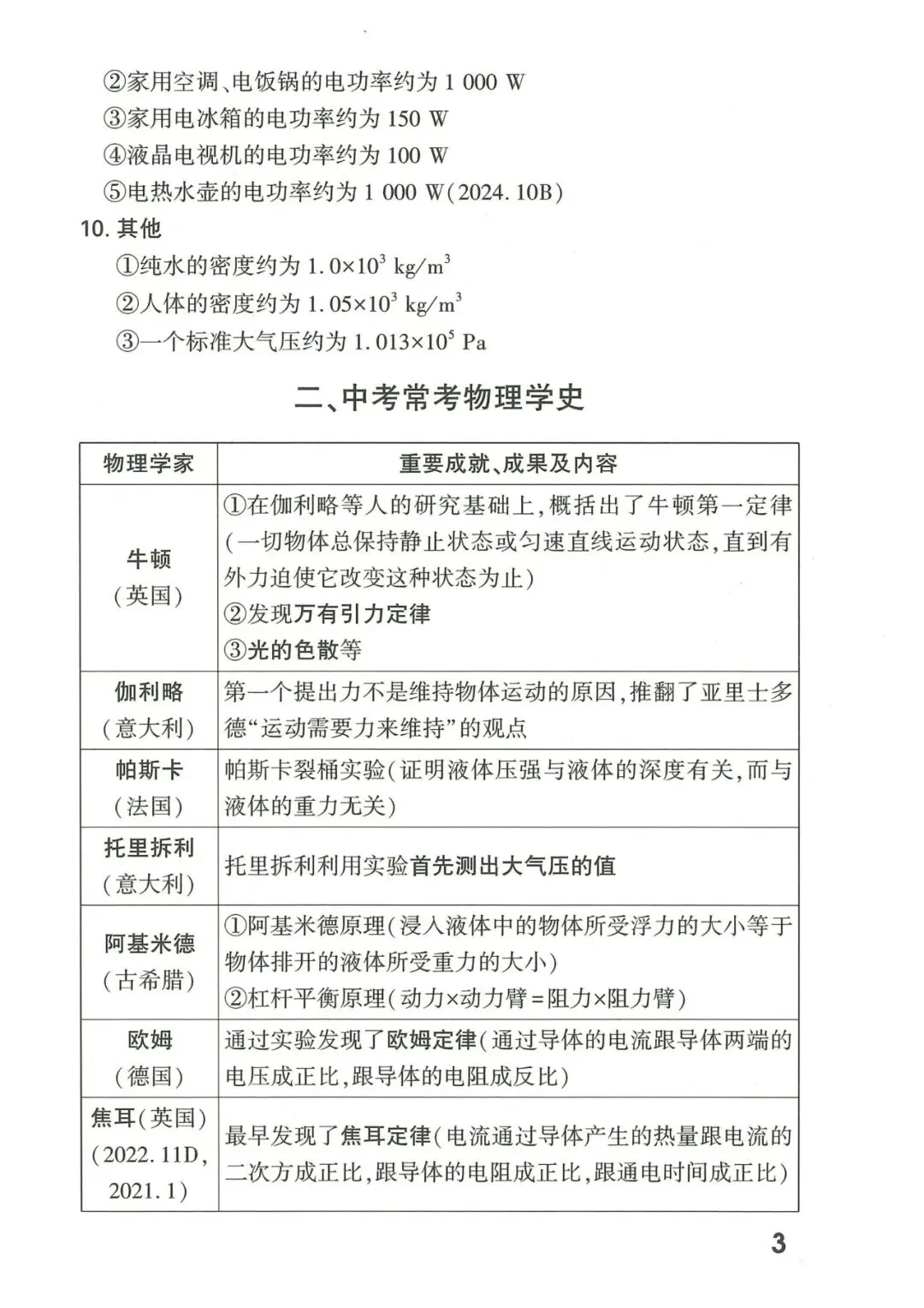 【中考物理】2026年福建中考物理核心知识记背 第4张