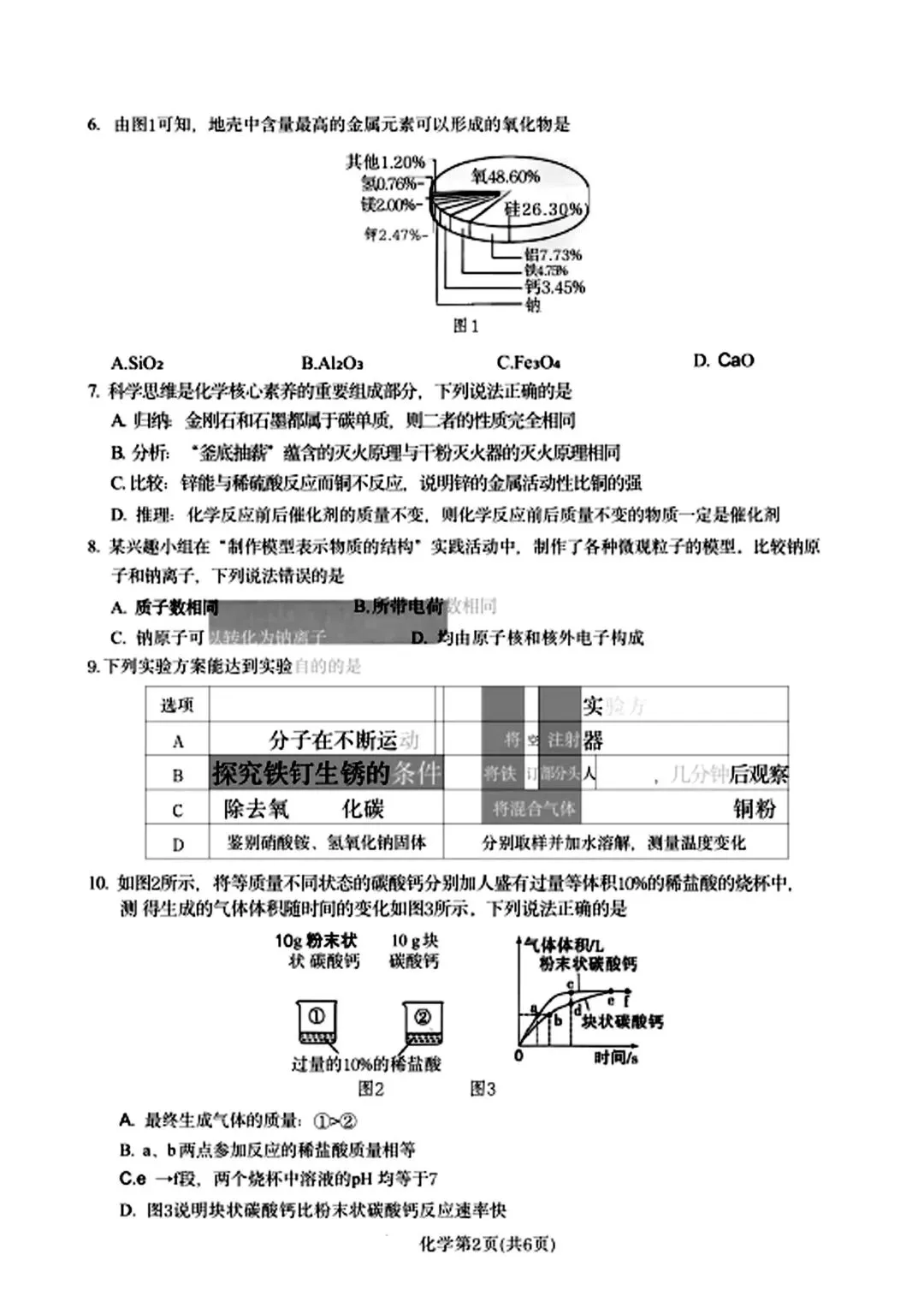 【2016中考】河北白加黑初三化学试卷(无水印) 第8张