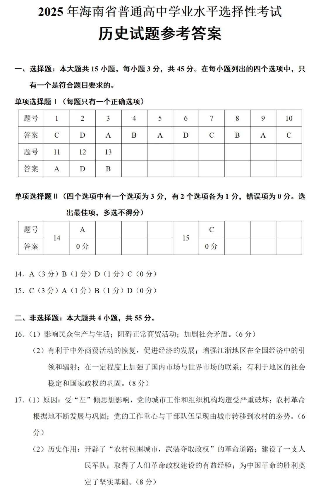 高考真题|2025年高考海南卷历史试题和答案 第8张
