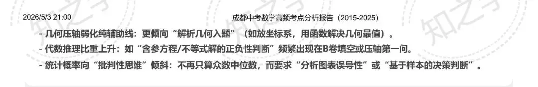 降维打击|中考系列(一)2015-2025数学高频考点热力分析 第11张