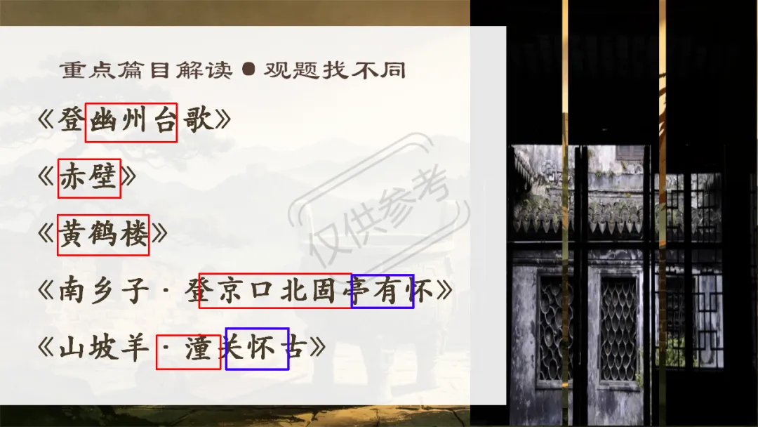 中考语文二轮专题复习指导课:咏史怀古诗歌整合复习,听了很受益 第6张