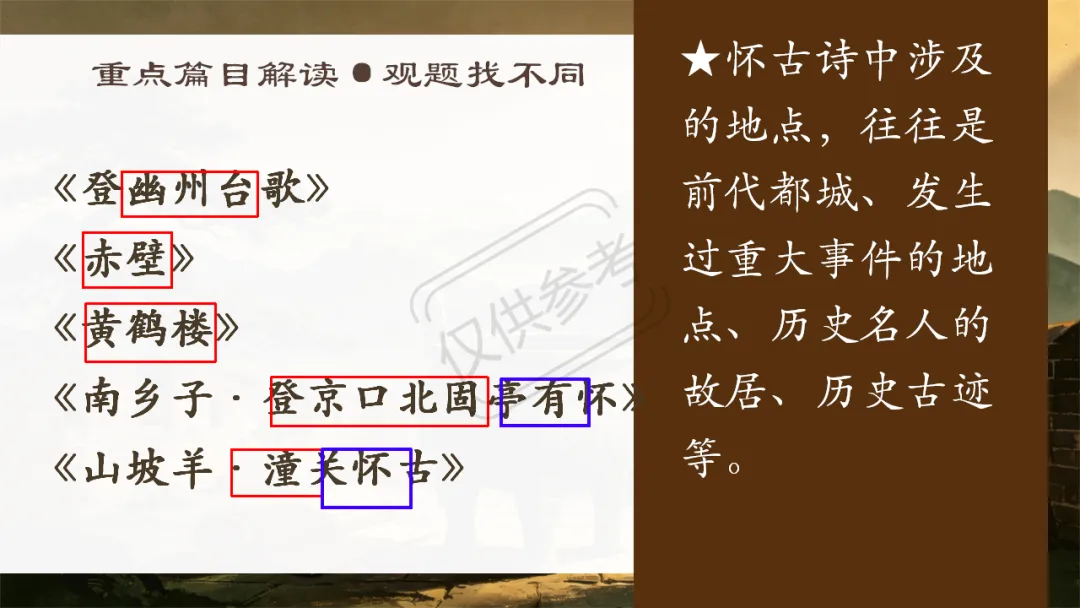 中考语文二轮专题复习指导课:咏史怀古诗歌整合复习,听了很受益 第12张