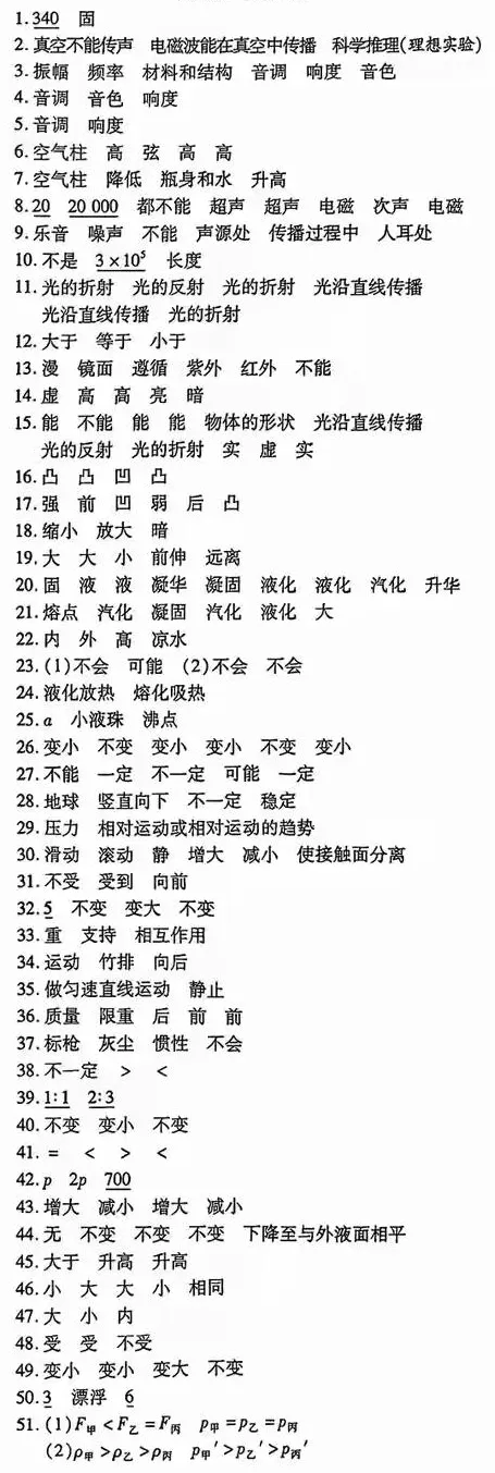 中考物理基础填空专练:精准突破,助力考场提分! 第23张