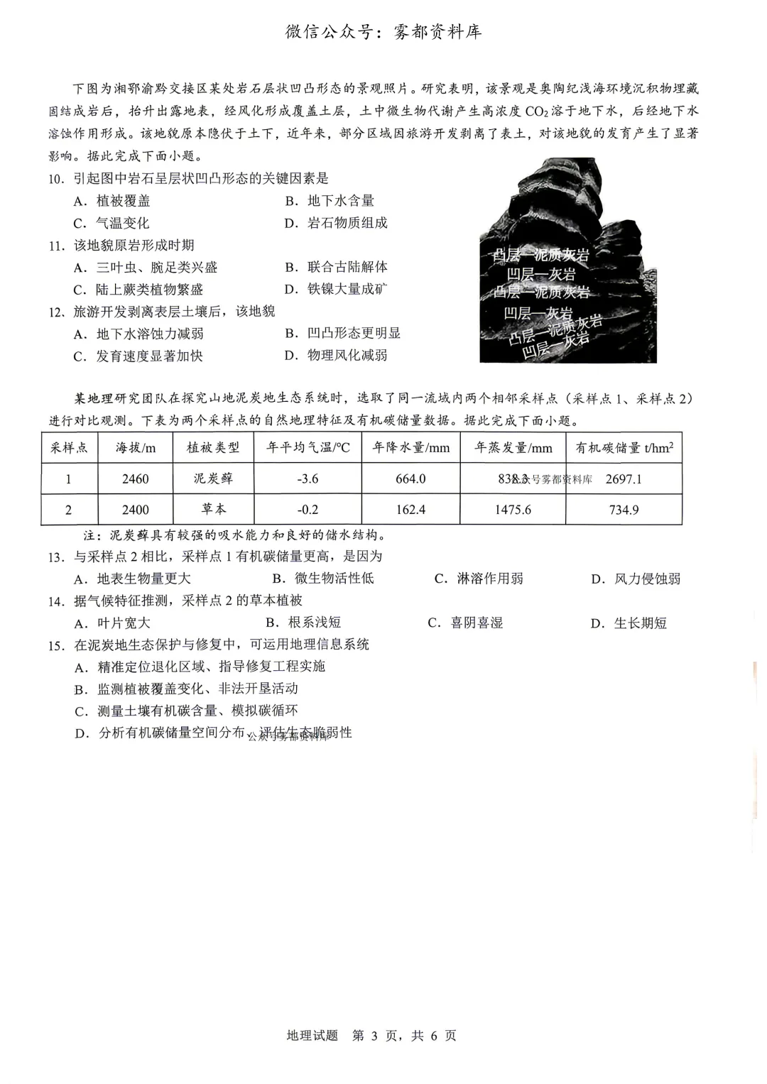 重庆育才中学高2026届高三(下)高考模拟考试(一)地理试题 第7张