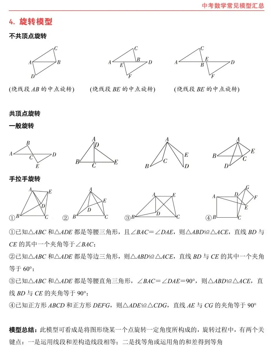 熬夜整理|中考数学常考几何模型汇总 第4张