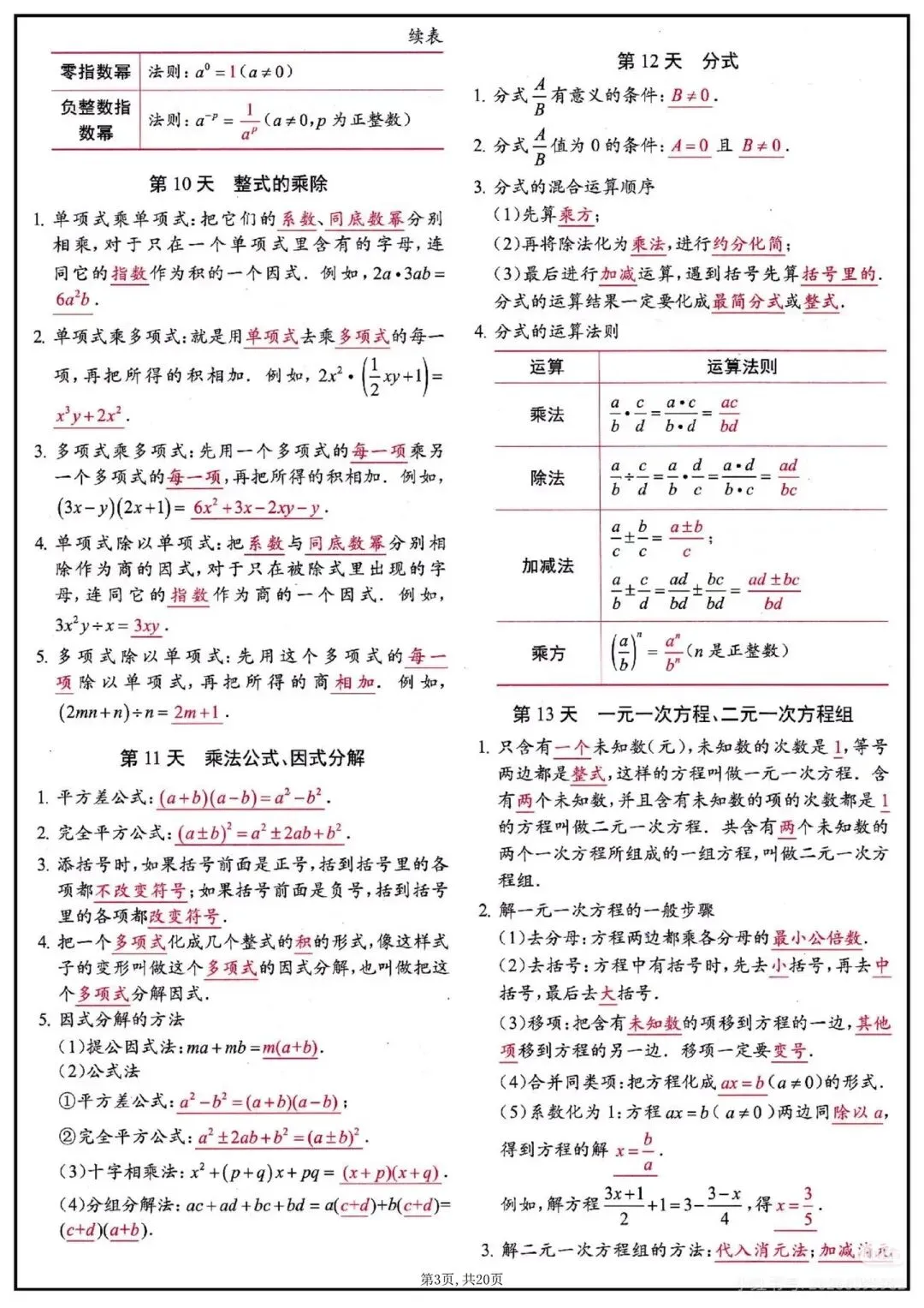 中考数学救命清单!20页每日背诵,考前必看! 第3张