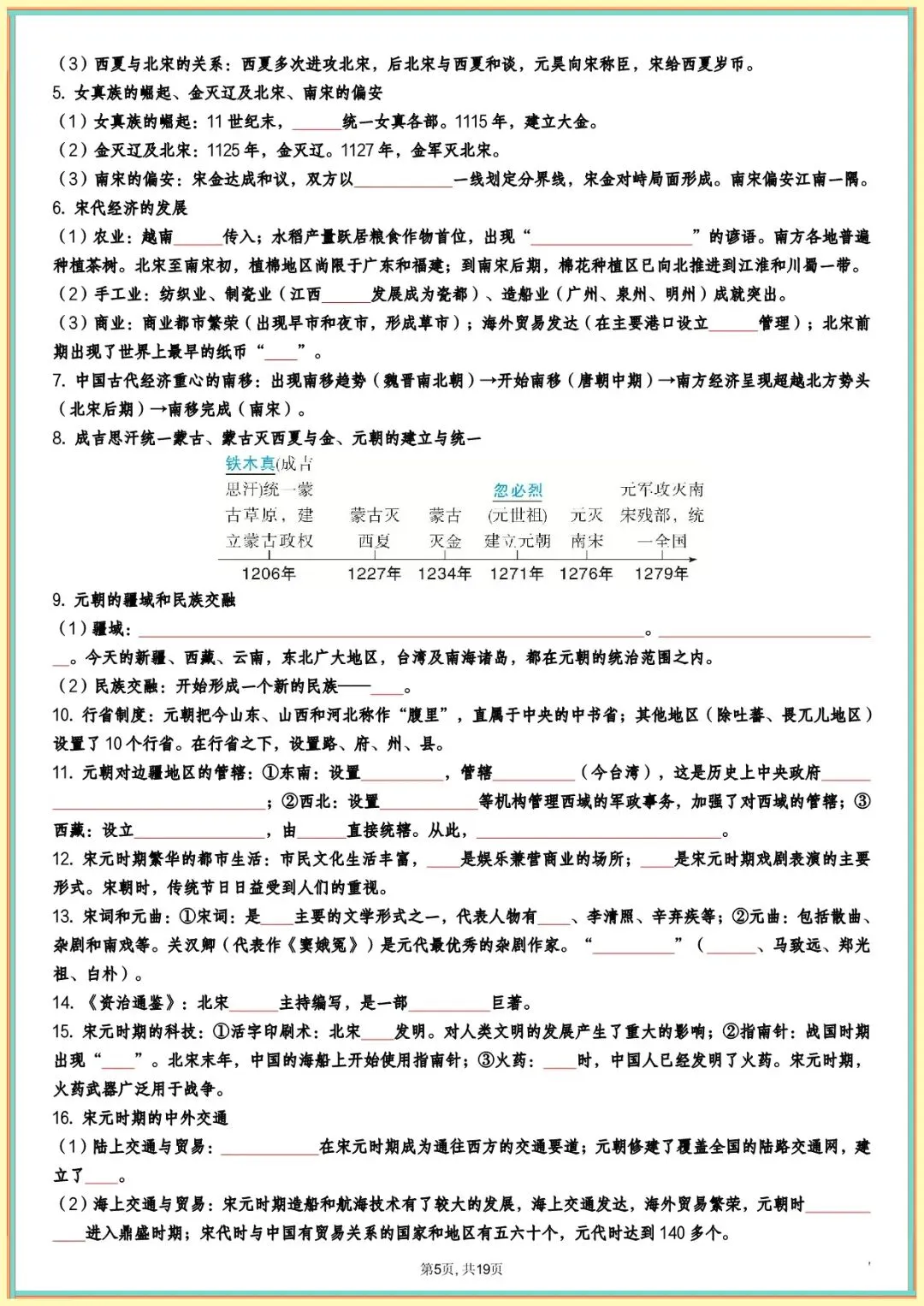 中考历史全六册高频点速记(背诵+填空版),电子版可打印 第6张