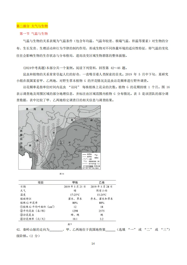 近三年上海初中跨学科中考+模考真题分类汇编——地理部分 第6张