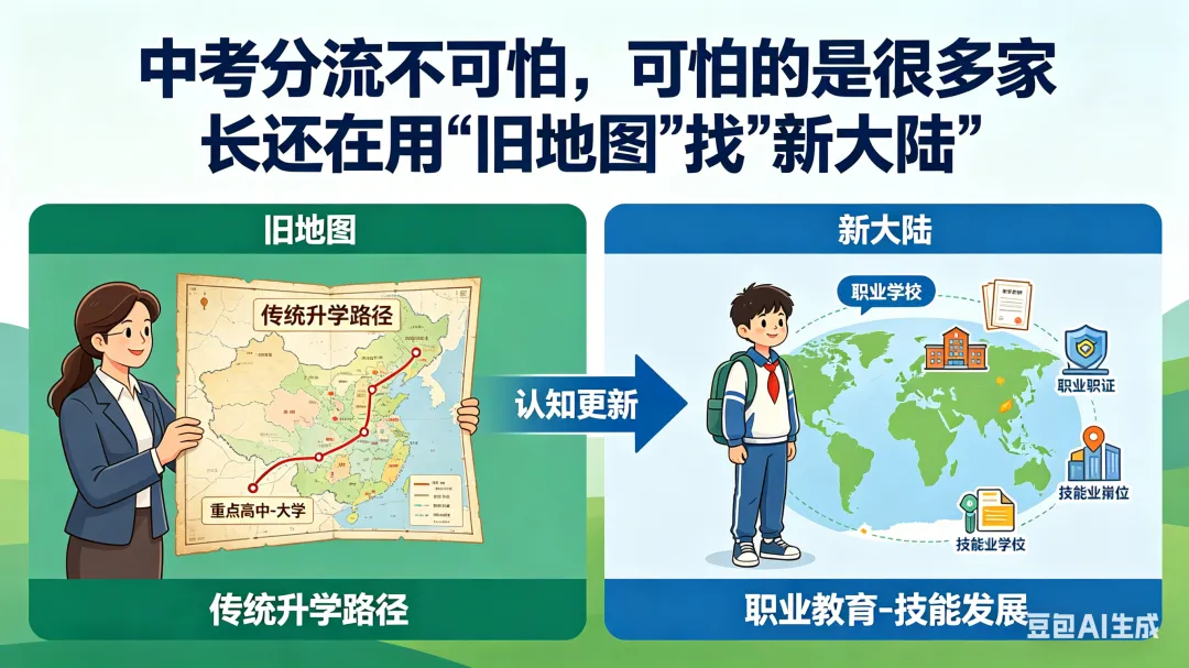 中考分流不可怕,可怕的是很多家长还在用“旧地图”找“新大陆” 第1张