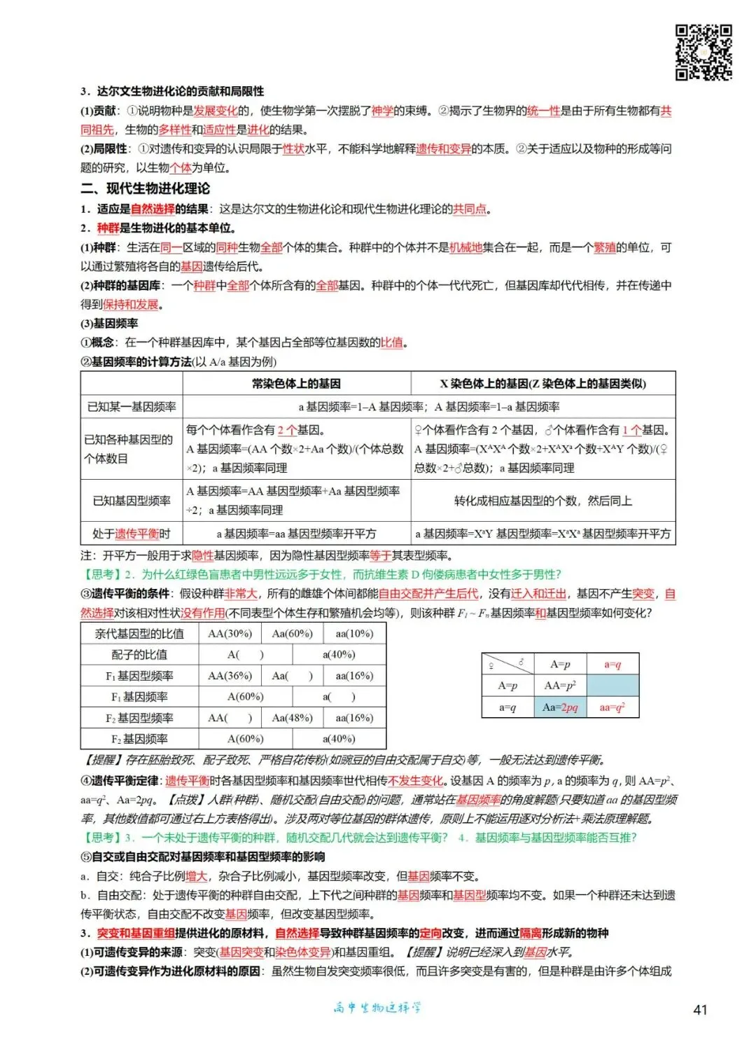 高三考前回归——高中生物基础知识+经典真题 第41张