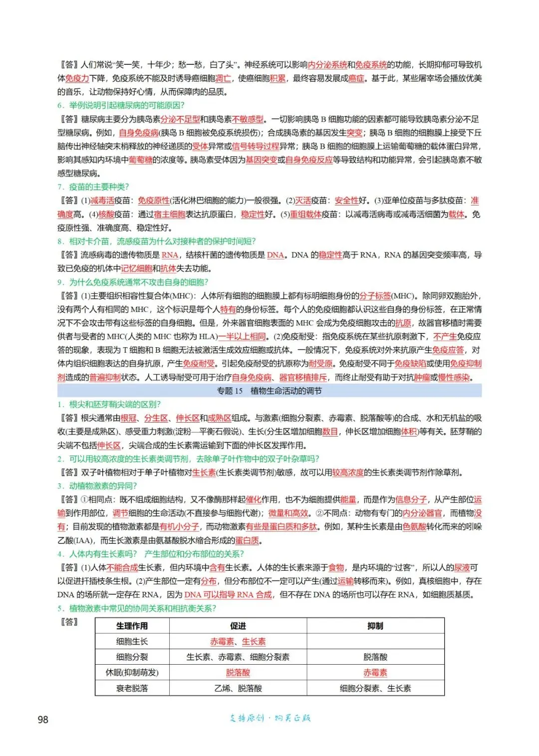 高三考前回归——高中生物基础知识+经典真题 第70张