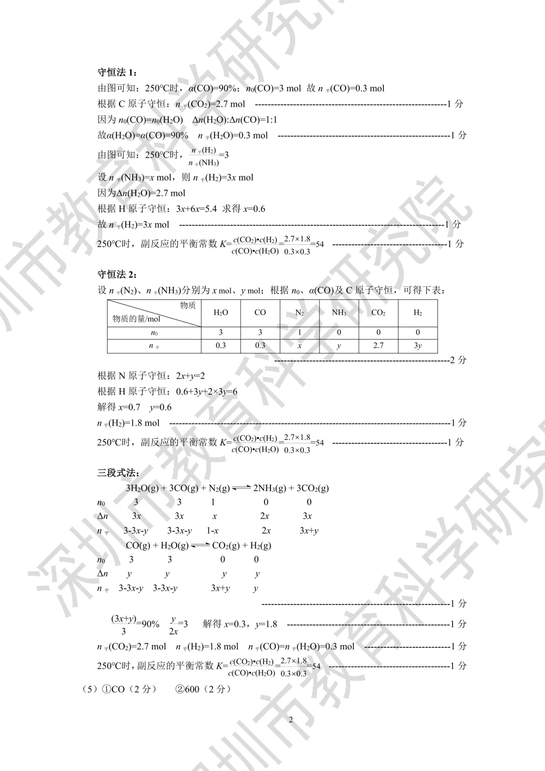 2026届广东省深圳市高三第二次模拟考试化学试卷及答案 第12张