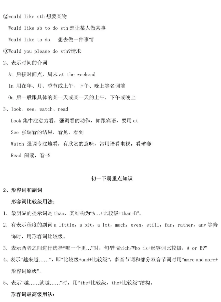 2026年中考英语知识点总复习 第2张