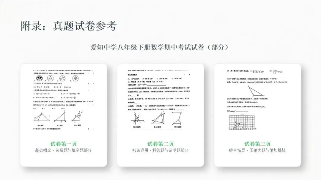 海珠 + 越秀初二下期中数学深度剖析!真题 错题原因 难点例题,提分必看! 第14张