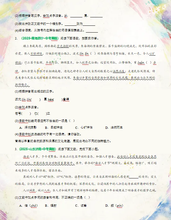 2026年中考语文二轮复习知识清单,含答题技巧,解题方法、母题精讲等,还没掌握的,抓紧了,考试拿高分! 第11张