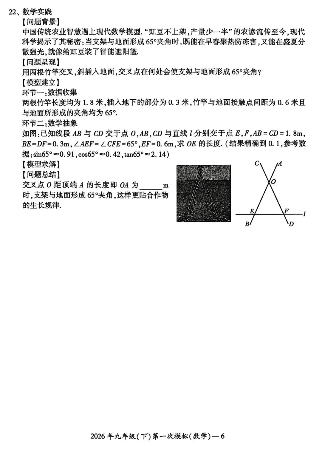 2026年湖南省邵阳市中考数学试卷(第一次模拟) 第6张