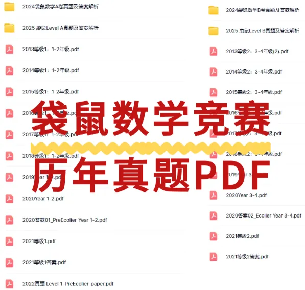 袋鼠数学竞赛真题(2013-2026)和必备公式超完整资料包已整理好! 第2张