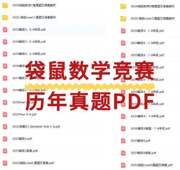 袋鼠数学竞赛真题(2013-2026)和必备公式超完整资料包已整理好! 第3张