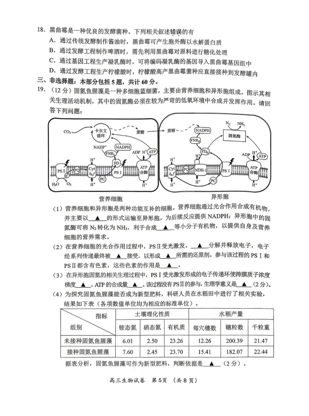 江苏省2026年苏锡常镇高三二模化学试卷、生物学试卷和参考答案 第13张