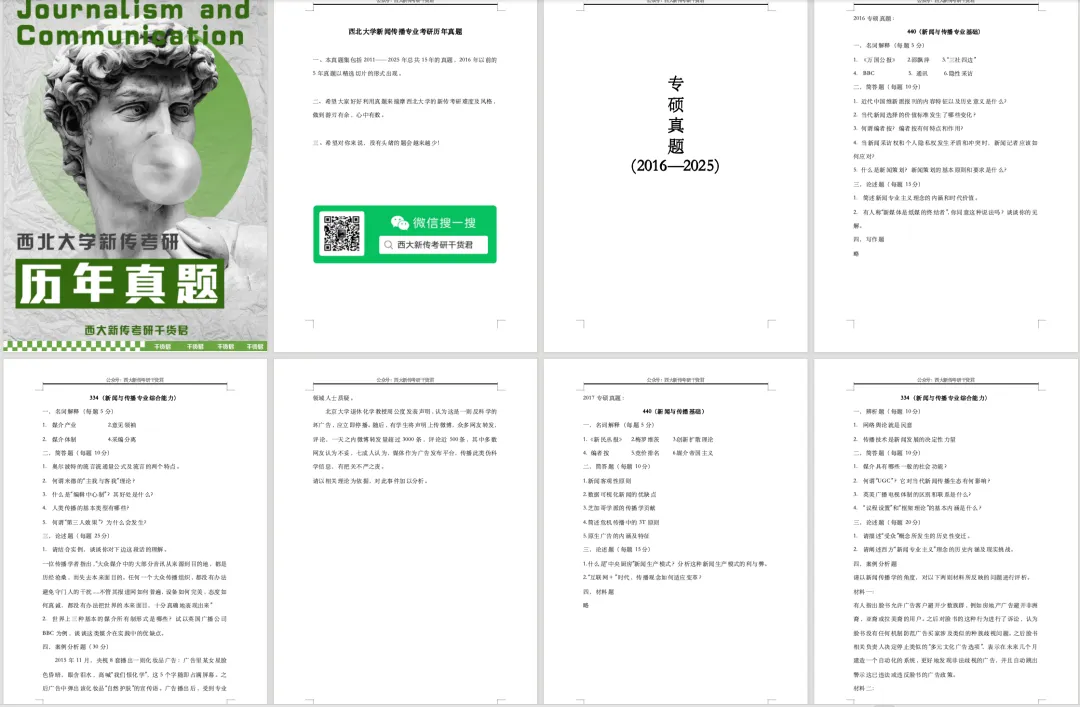 真题大放送!西北大学新传考研历年初试真题(2011—2026) 第1张