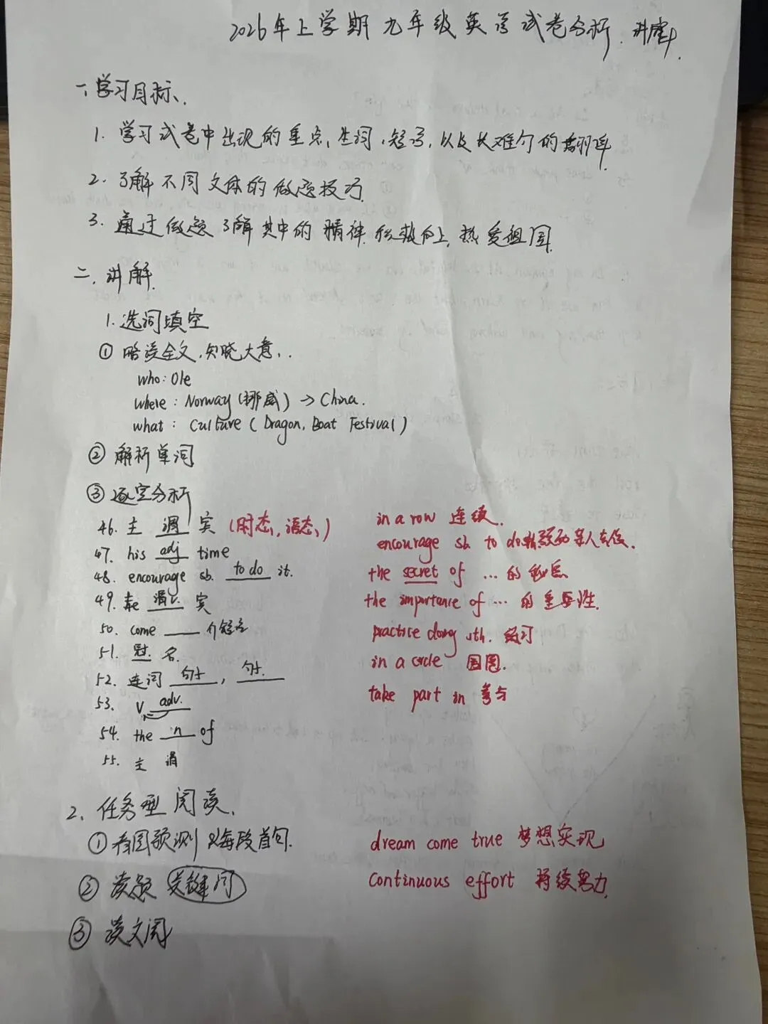 2026九年级英语期中测试试卷分析讲评 第7张