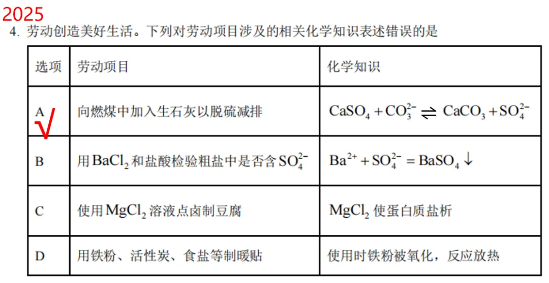 化学高考历年真题选择题题型归纳 第14张
