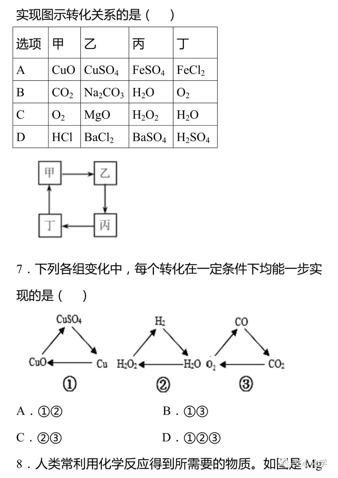 【中考专练】《物质的相互反应与转化》专题精练(分享打印版) 第4张