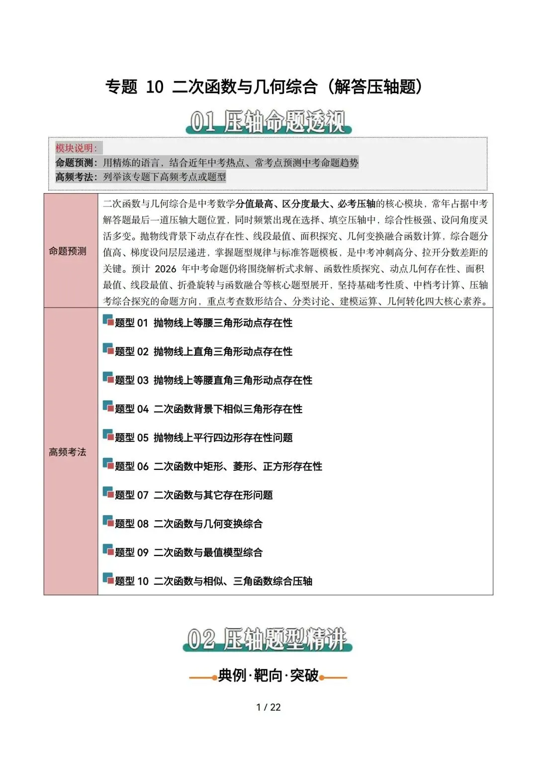 2026中考数学|二次函数与几何综合压轴题全解 第1张