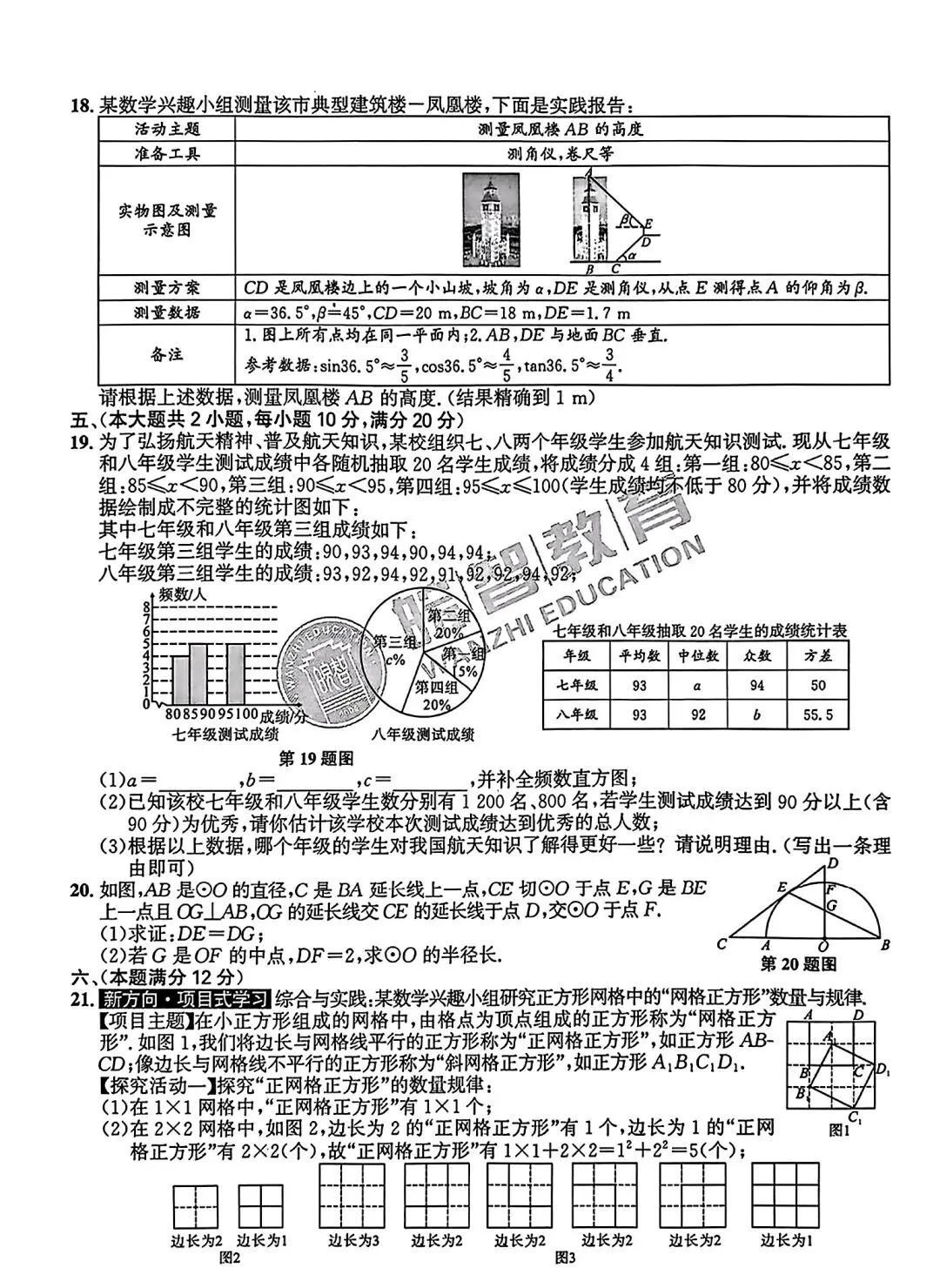 皖智2026安徽中考原创仿真卷1号卷•中考智高点•冲锋卷数学(A卷)试题卷和答案 第3张