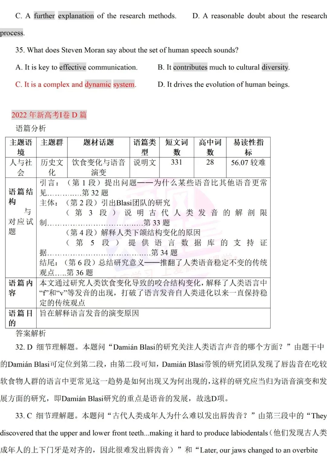 真题详解 | 2022年高考英语新课标Ⅰ、Ⅱ卷试题精析(文档可下载) 第8张