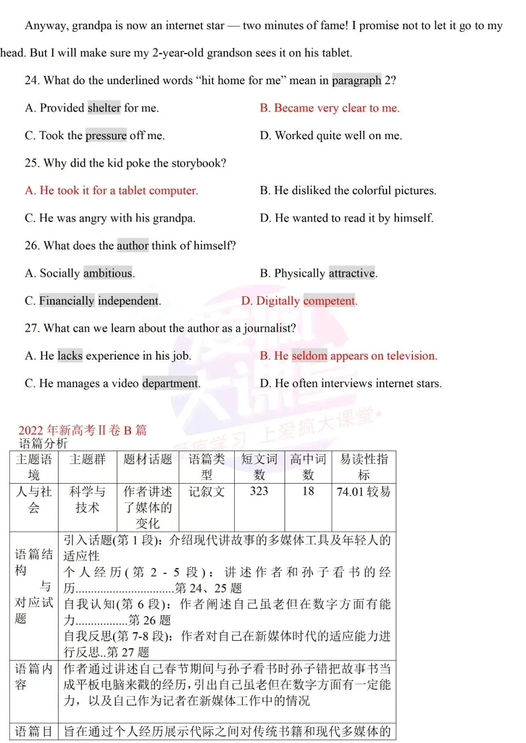 真题详解 | 2022年高考英语新课标Ⅰ、Ⅱ卷试题精析(文档可下载) 第17张