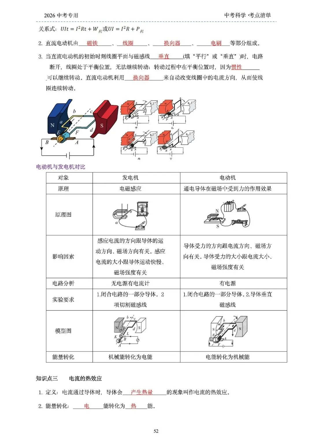 2026年浙江省中考科学【物·化·生·地】「考点清单」189页,全覆盖,超详细,复习必备!速收藏! 第54张