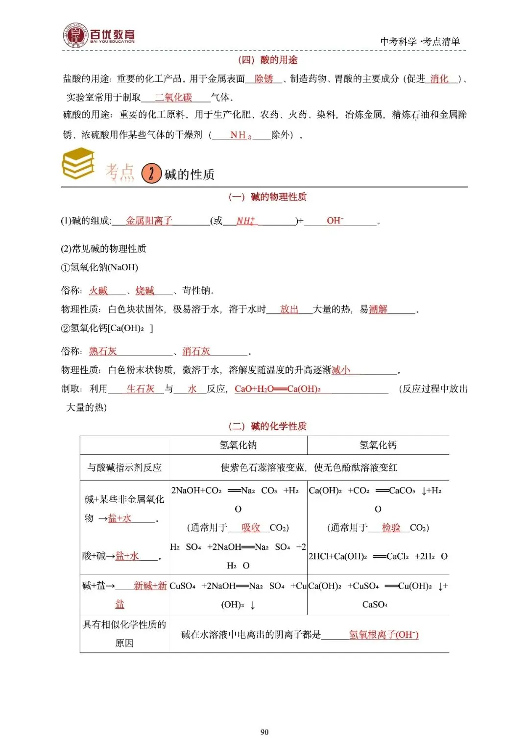 2026年浙江省中考科学【物·化·生·地】「考点清单」189页,全覆盖,超详细,复习必备!速收藏! 第85张