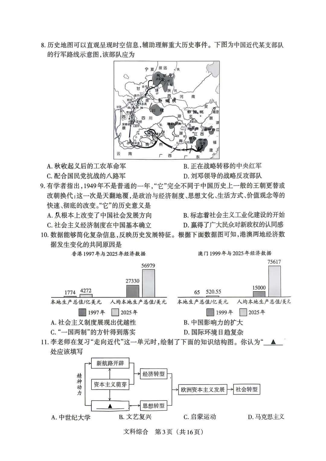 2026年山西中考模拟考试三(A卷)文科综合 历史 第6张