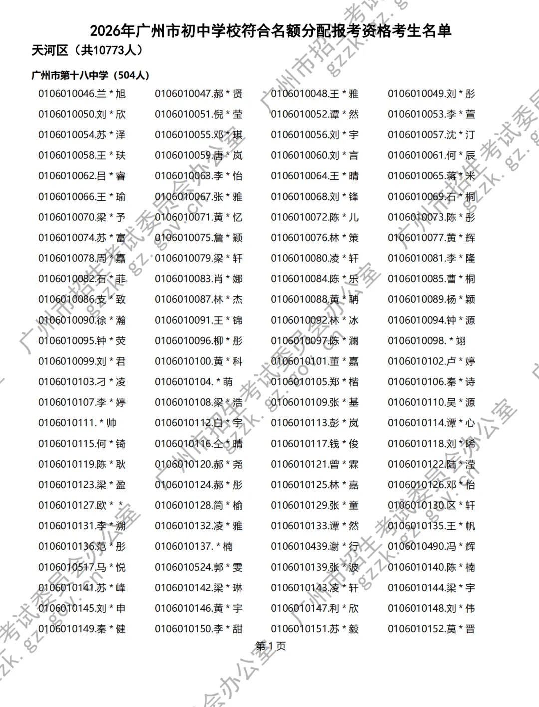 共115730人!2026广州中考名额分配报考资格名单出炉! 第9张