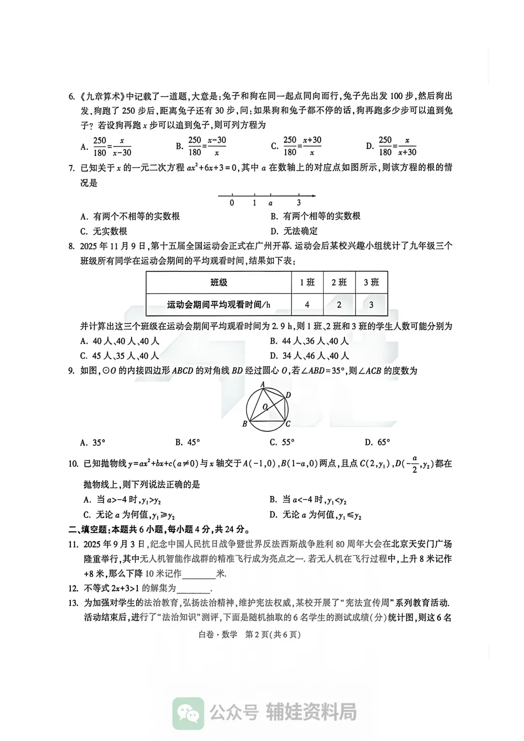 2026福建中考数学高质量模拟卷万维【黑白卷】学霸提分必刷答案初中毕业班培优练习 第2张