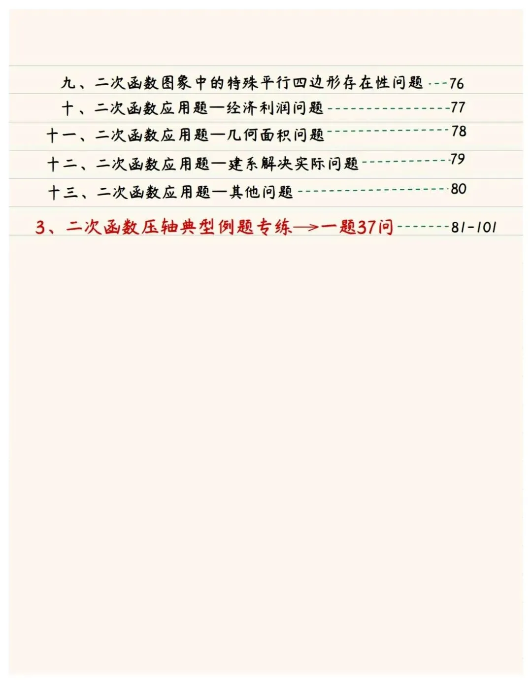 中考函数专题手写笔记 第4张