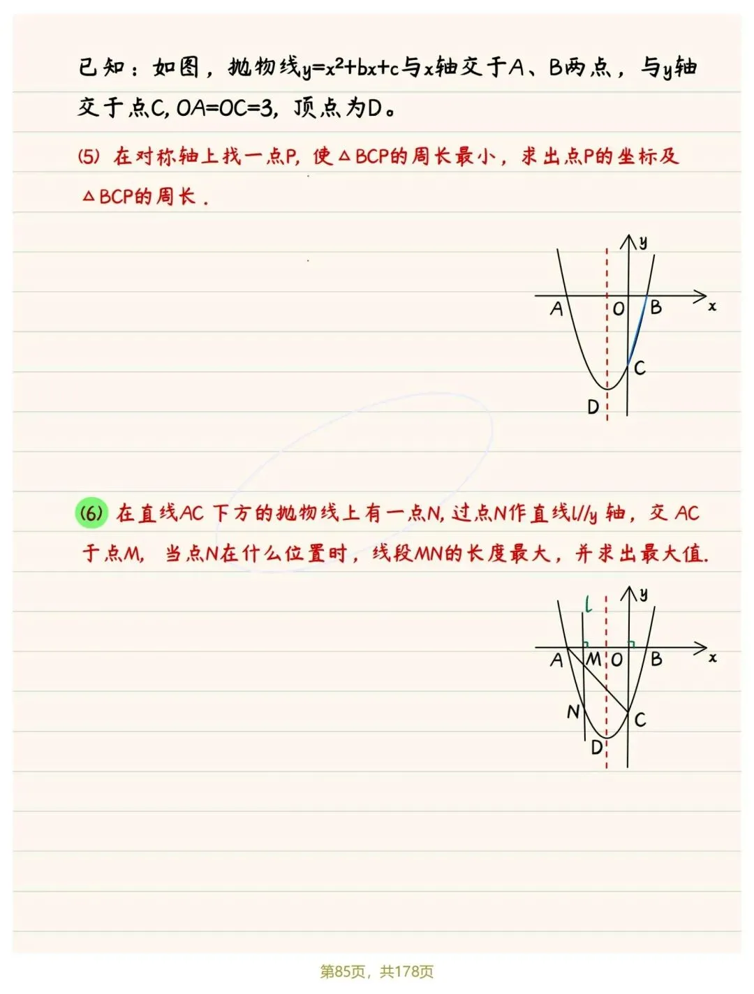 中考函数专题手写笔记 第10张