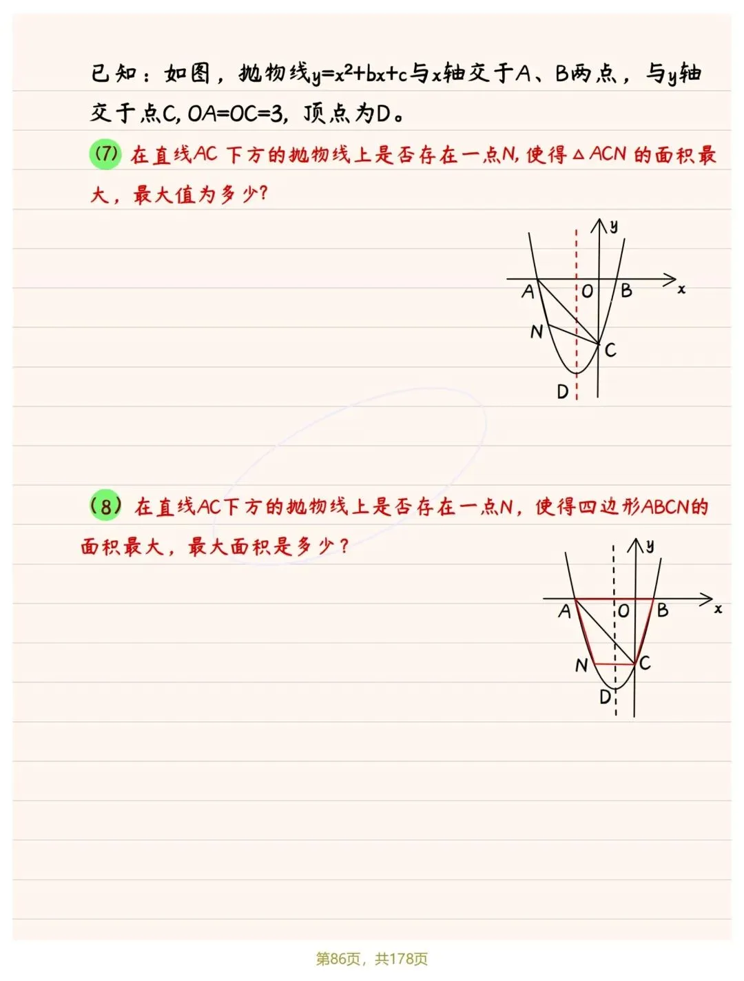 中考函数专题手写笔记 第11张