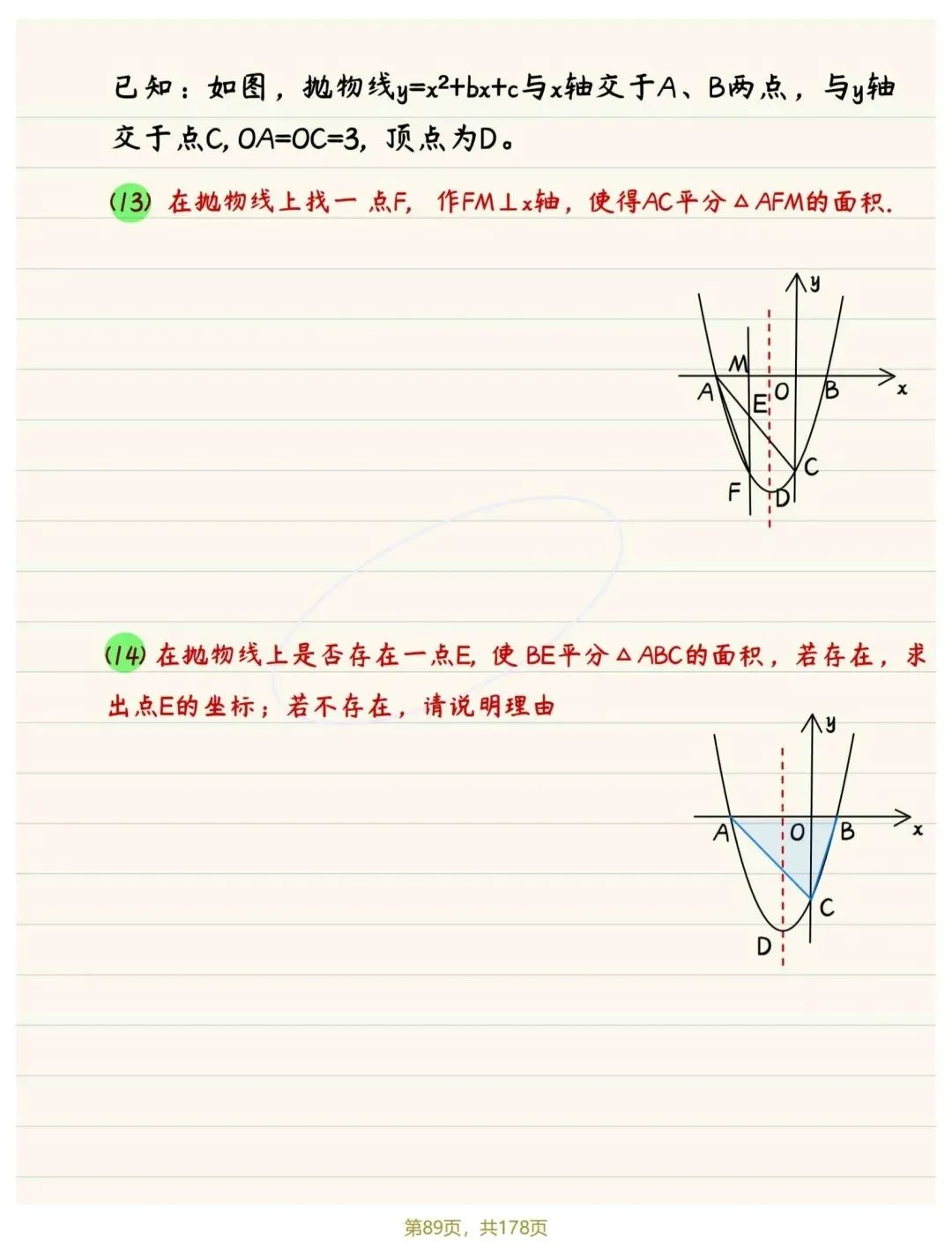 中考函数专题手写笔记 第14张