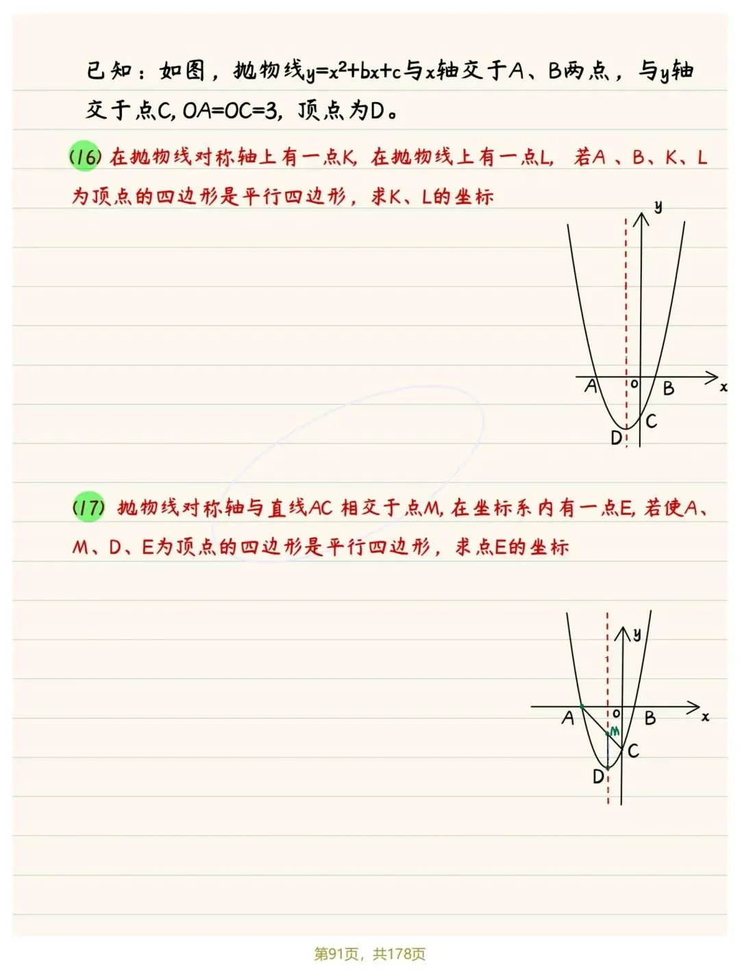 中考函数专题手写笔记 第16张