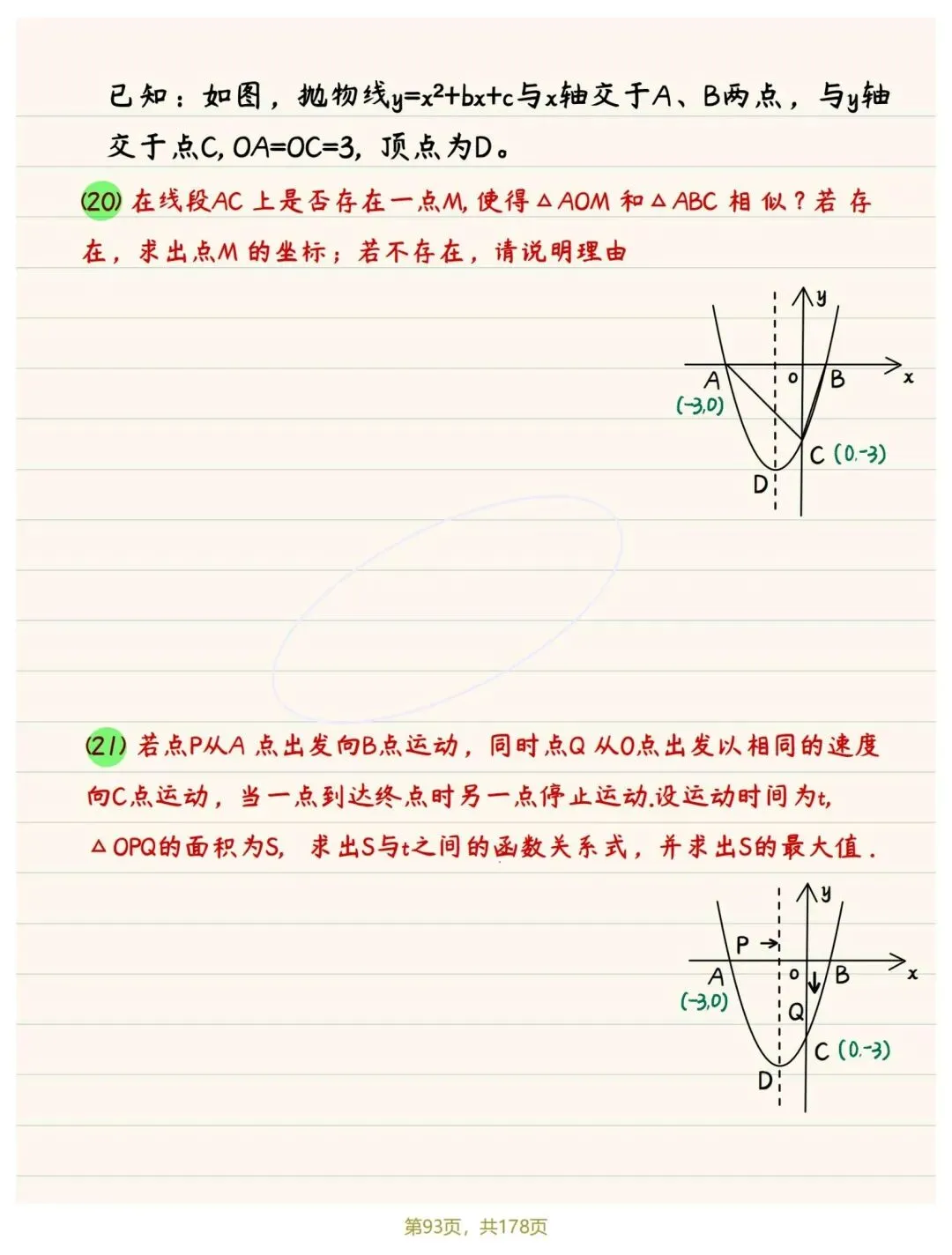 中考函数专题手写笔记 第18张