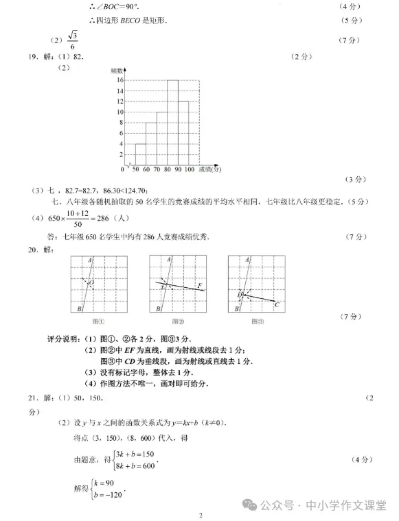 中考数学考前模拟试题(附答案) 第10张