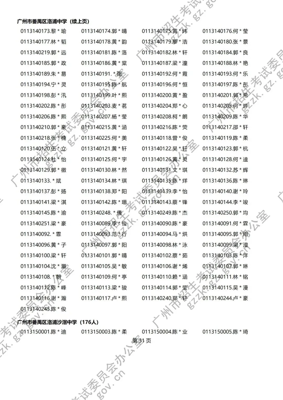 【洛溪中考】2026年洛溪5所初中学校符合名额分配报考资格考生名单公示,今年每个学校有多少人符合? 第10张